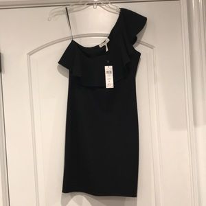 Bcbg one shoulder ruffle dress